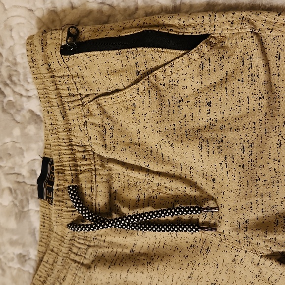 Retro stitch boys pants tan brown fancy skinny cotton bottom - Picture 4 of 13